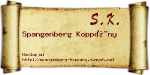 Spangenberg Koppány névjegykártya